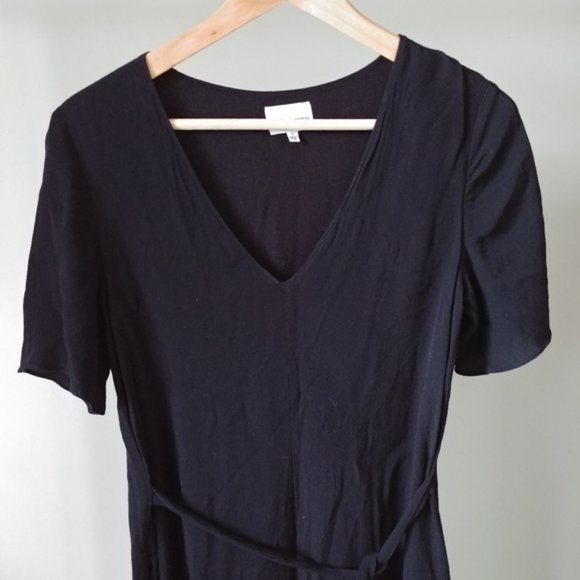 [SOLD] Aritzia Wilfred Ronja Dress Black Short Sleeve Tie - Picture 7 of 7
